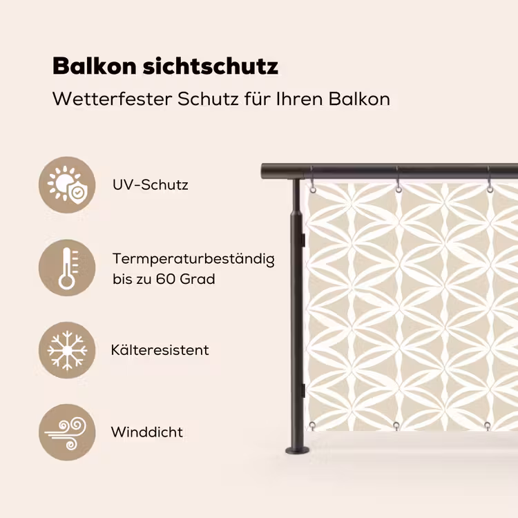 Balkonsichtschutz - Motiv - Modern - Beige — 3