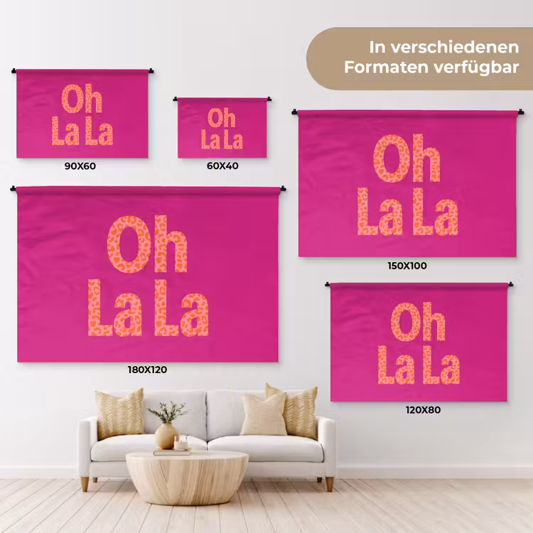 Wandteppich - Oh la la - Leopardenmuster - Rosa — 8
