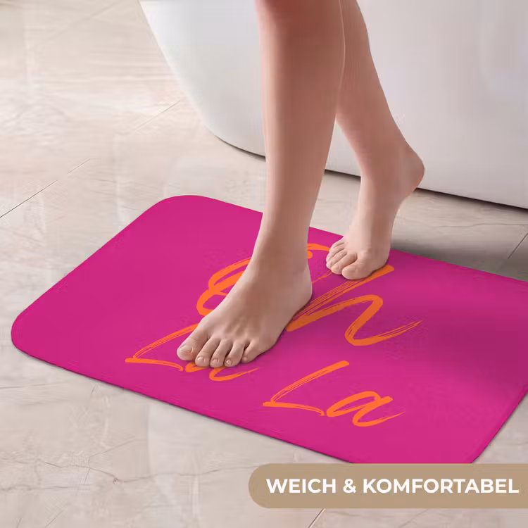 Badematte - Oh la la - Orange - Rosa — 5