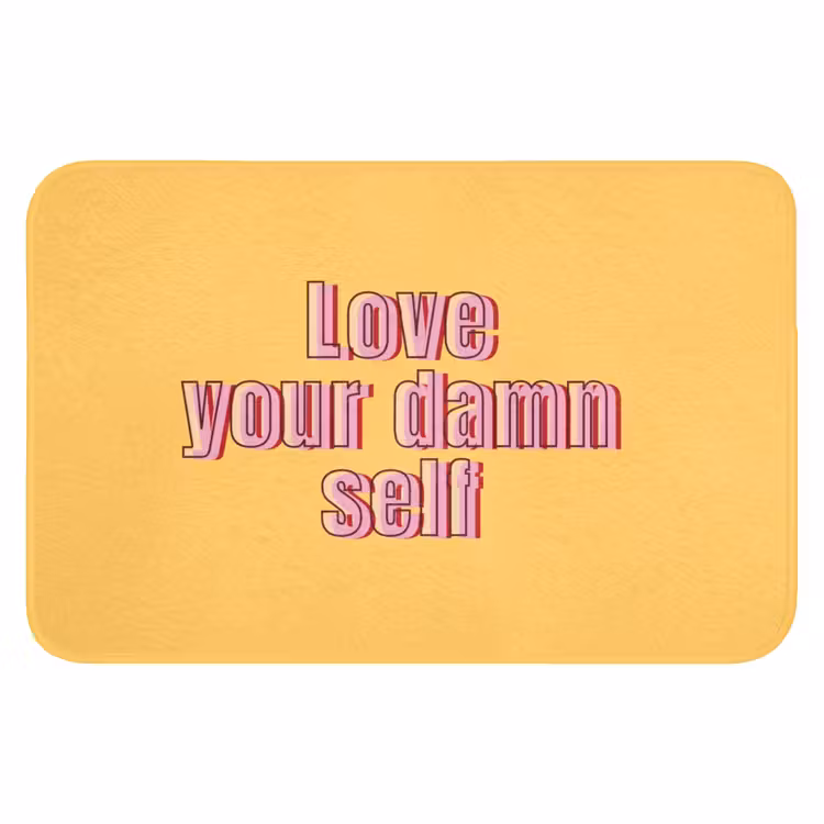 Badematte - Liebe dich selbst - Rosa - Gelb — 1