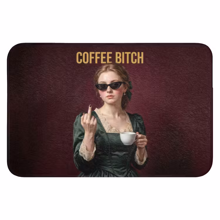 Badematte - Kaffee - Frau - Mittelfinger — 1