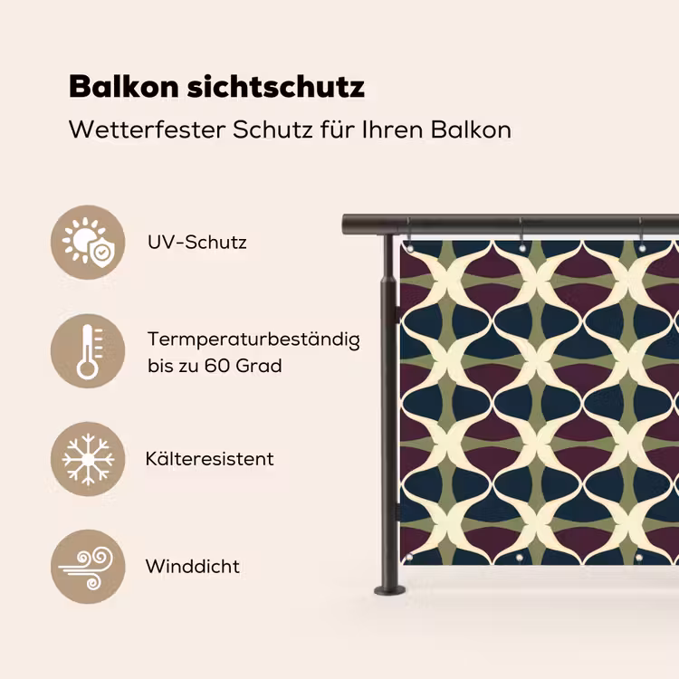 Balkonsichtschutz - Abstrakt - Retro - Farbenfroh — 3