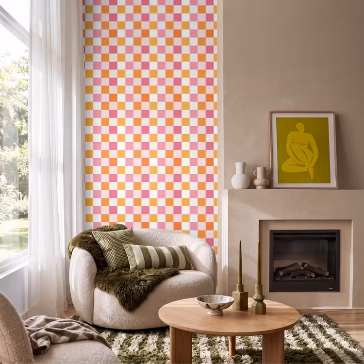 Tapete - Muster - Quadratisch - Rosa — 1