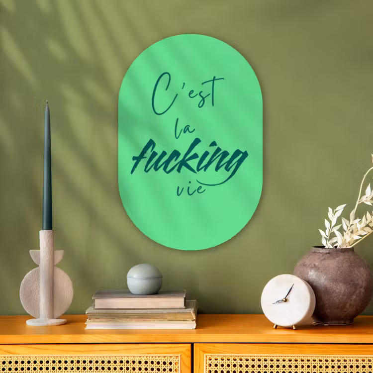 Forexbild Oval - c'est la fucking vie - Grün - Bürstenstil — 3