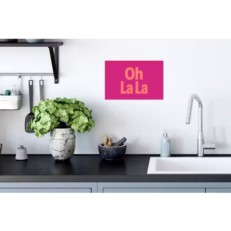 Wandtattoo – Oh la la - Leopardenmuster - Rosa — 2