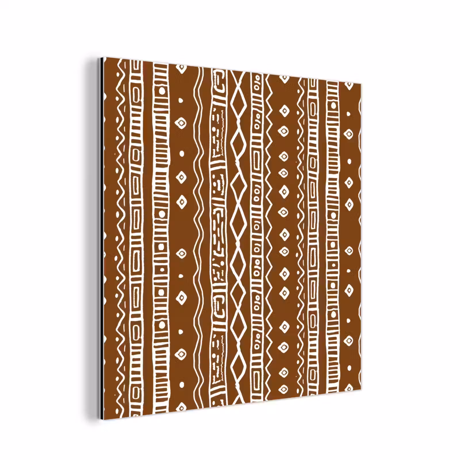 Alu-Dibond-Bild - Schokoladenbraun – Ethno – Tribal – Muster — 1