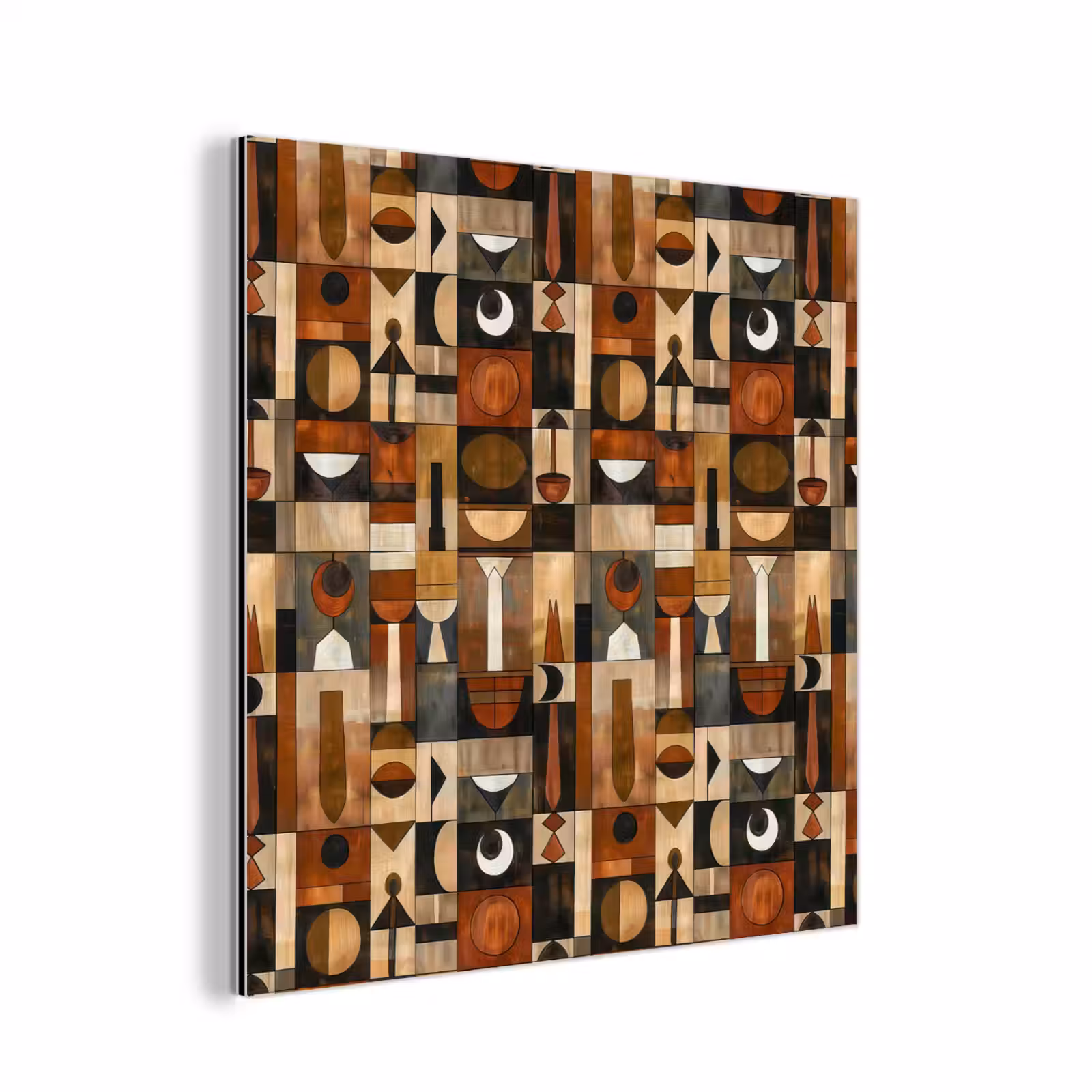 Alu-Dibond-Bild - Terrakotta – Geometrisch – Mid-Century – Muster — 1
