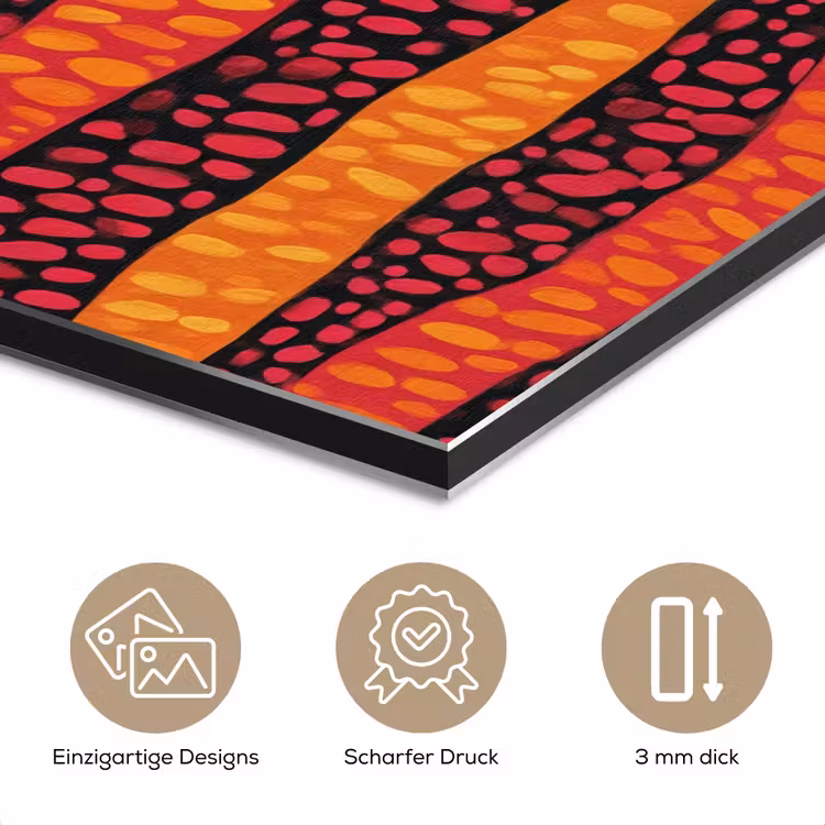 Alu-Dibond-Bild - Orange – Rosa – Ausdrucksstark – Muster — 7