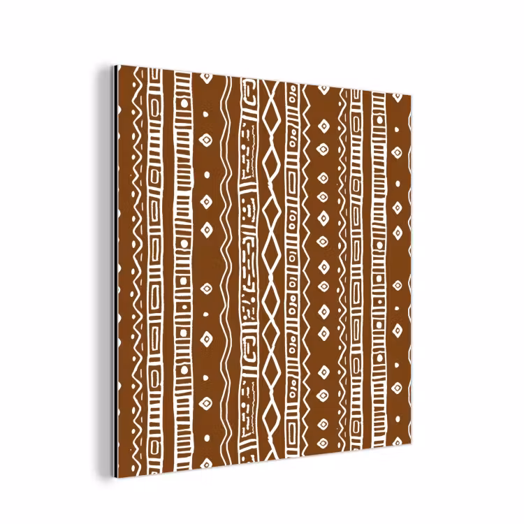 Alu-Dibond-Bild - Schokoladenbraun – Ethno – Tribal – Muster — 1