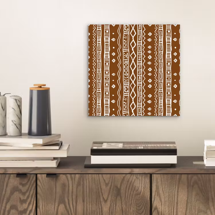Alu-Dibond-Bild - Schokoladenbraun – Ethno – Tribal – Muster — 2