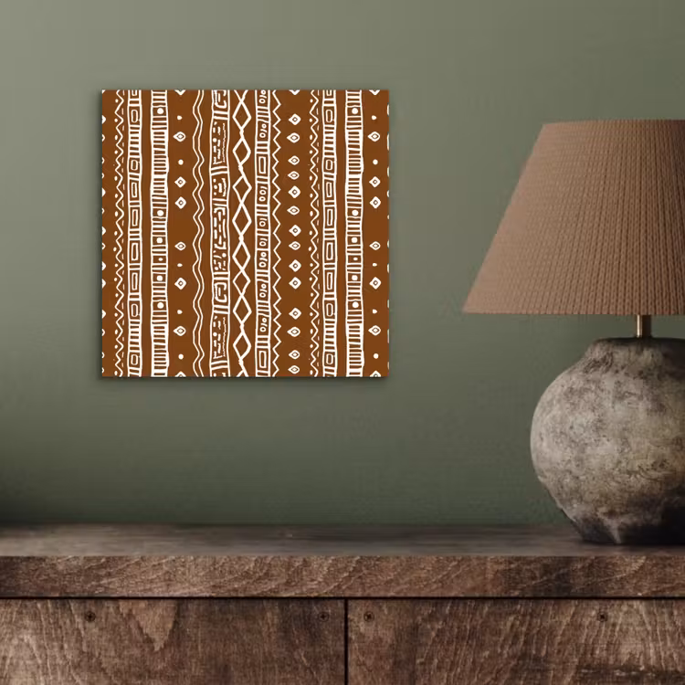 Alu-Dibond-Bild - Schokoladenbraun – Ethno – Tribal – Muster — 3