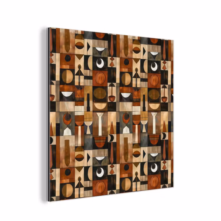 Alu-Dibond-Bild - Terrakotta – Geometrisch – Mid-Century – Muster — 1