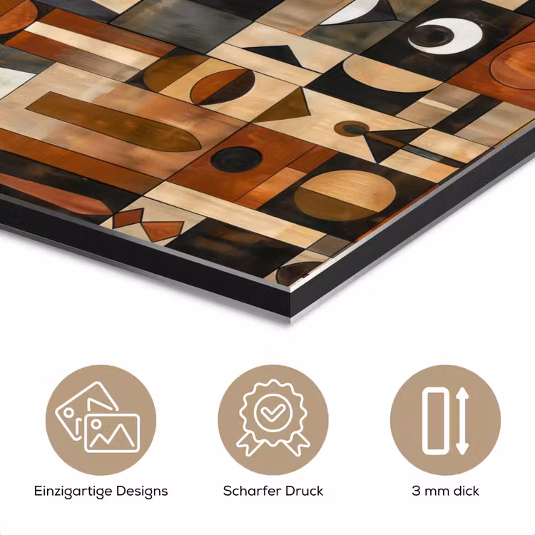 Alu-Dibond-Bild - Terrakotta – Geometrisch – Mid-Century – Muster — 7