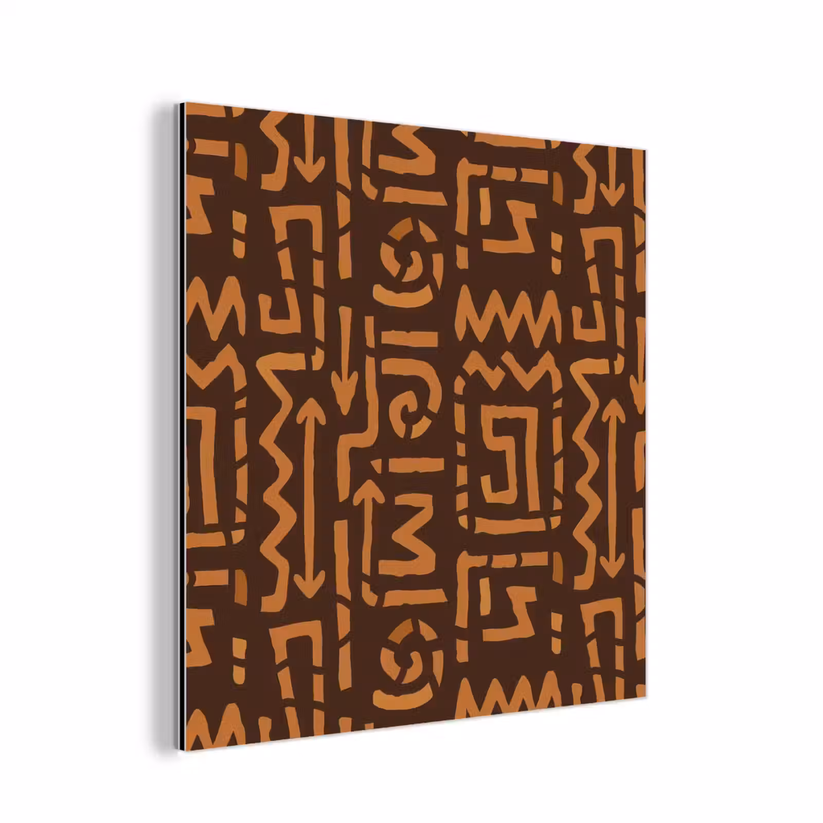 Alu-Dibond-Bild - Schokoladenbraun – Ethno – Tribal – Symbole — 1