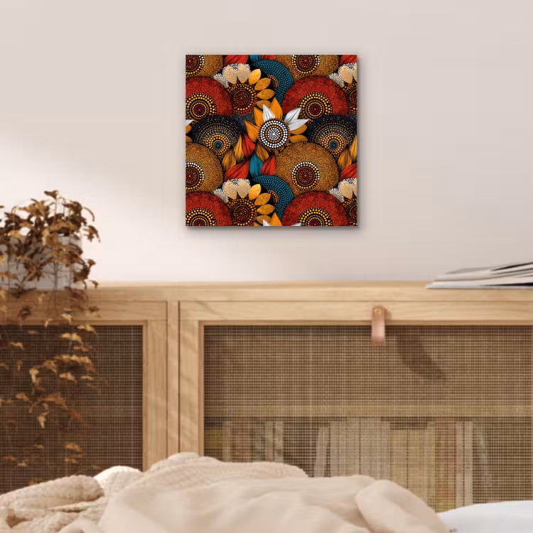 Alu-Dibond-Bild - Farbenfroh – Aborigine – Punktmalerei – Botanisch – Muster — 4