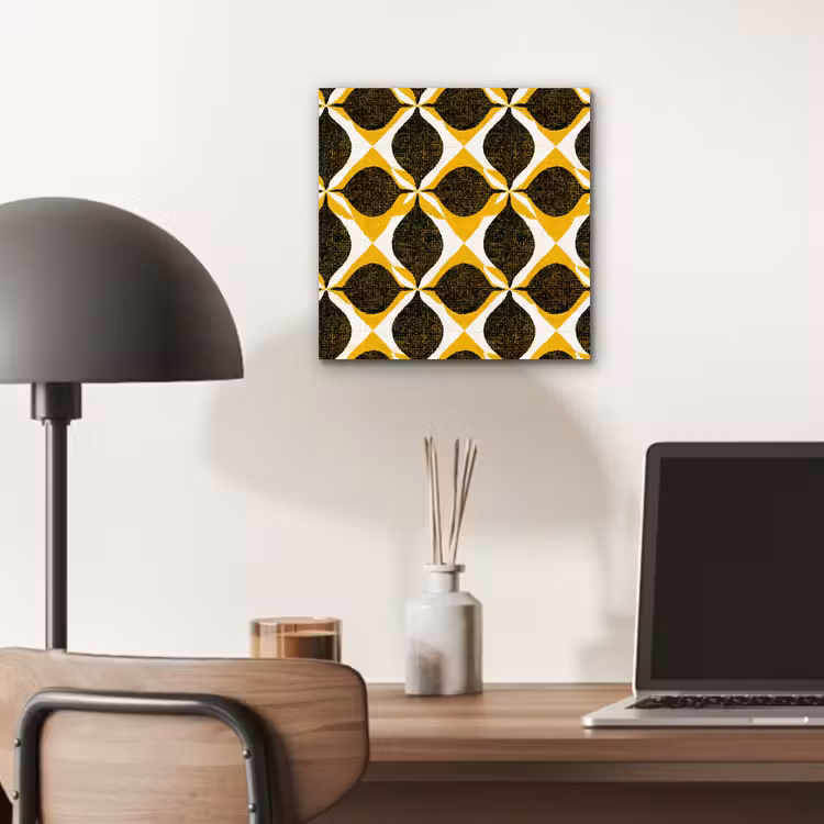 Alu-Dibond-Bild - Gelb – Schwarz – Geometrisch – Retro – Struktur — 6