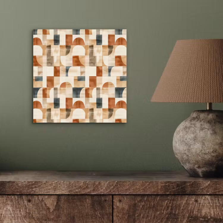 Alu-Dibond-Bild - Terrakotta – Geometrisch – Aquarell – Textur — 3