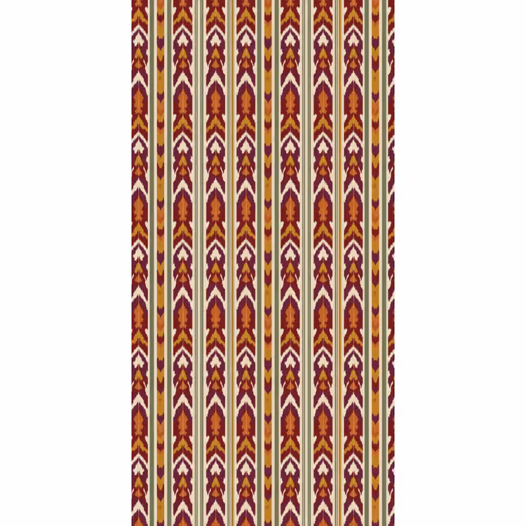 Tapete - Ikat – Bordeauxrot – Ethno – Muster — 2
