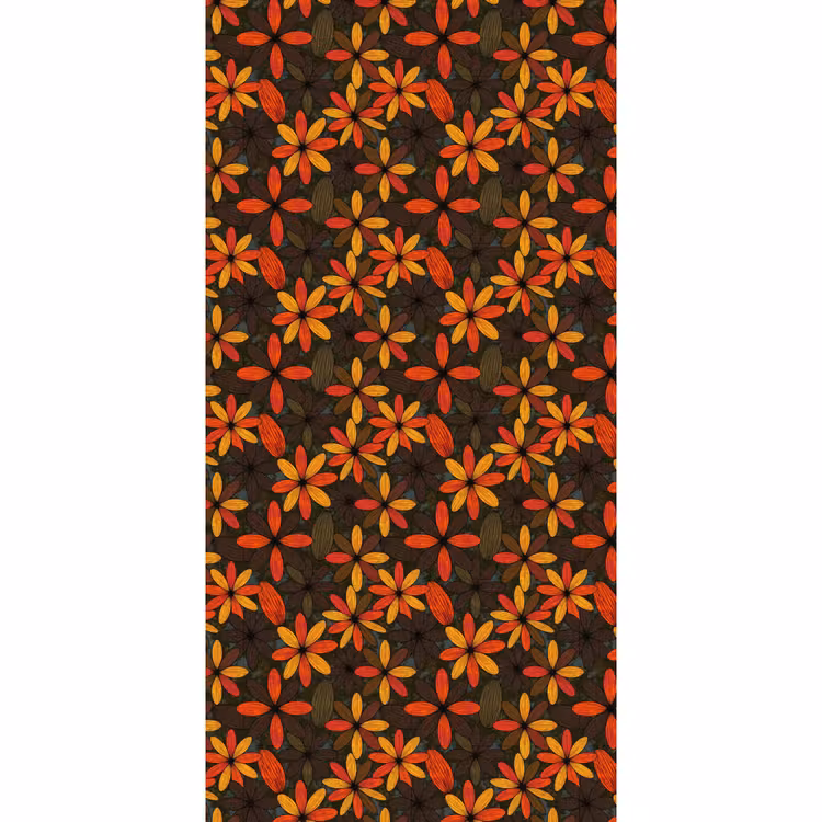 Tapete - Orange – Retro – Blumen – Herbst — 2