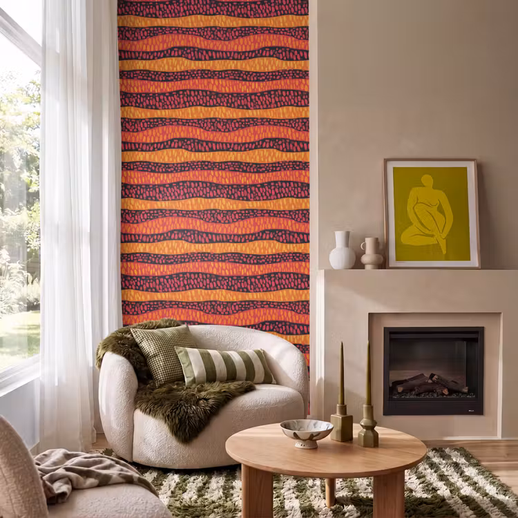 Tapete - Orange – Rosa – Ausdrucksstark – Muster — 1