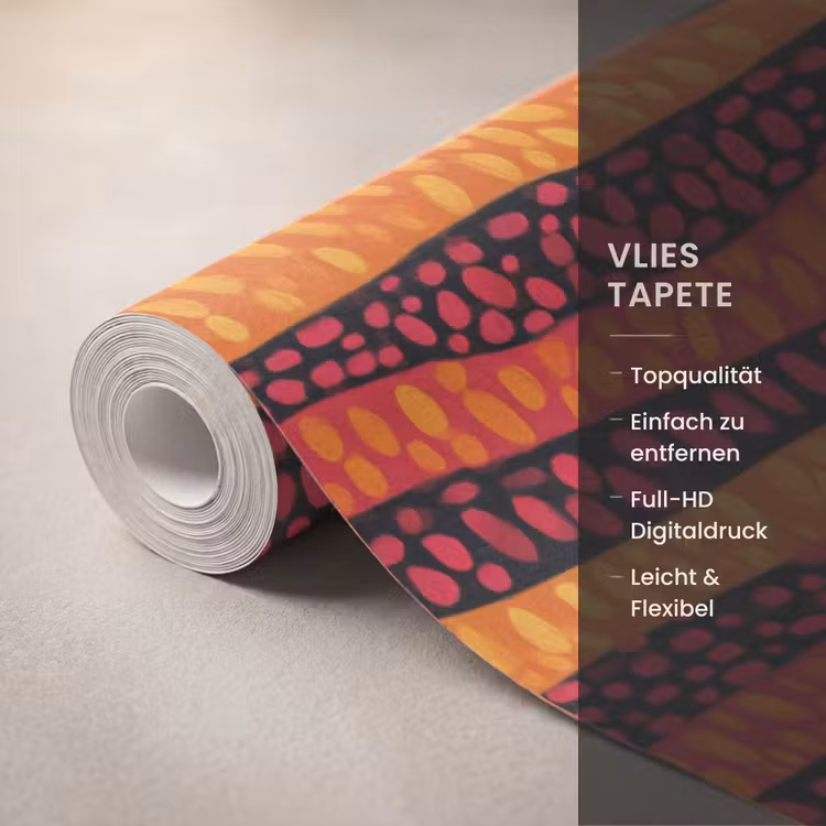 Tapete - Orange – Rosa – Ausdrucksstark – Muster — 3
