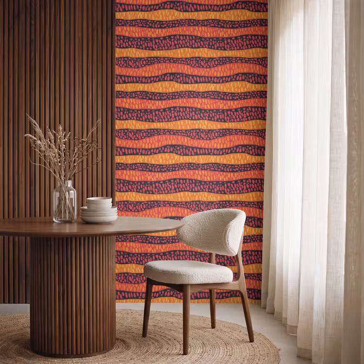 Tapete - Orange – Rosa – Ausdrucksstark – Muster — 4