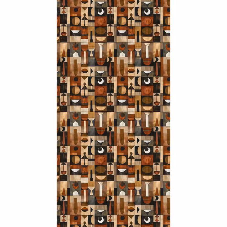 Tapete - Terrakotta – Geometrisch – Mid-Century – Muster — 2