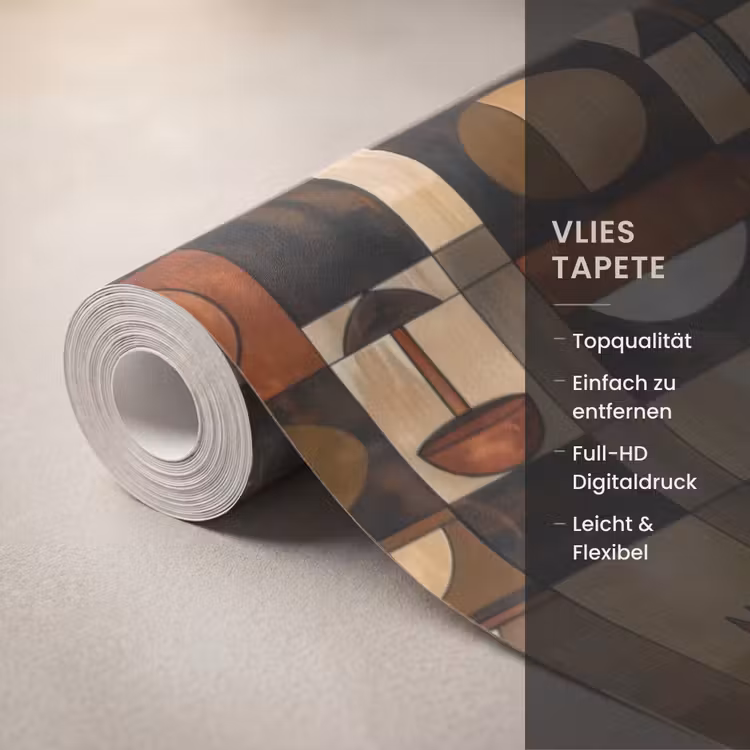 Tapete - Terrakotta – Geometrisch – Mid-Century – Muster — 3