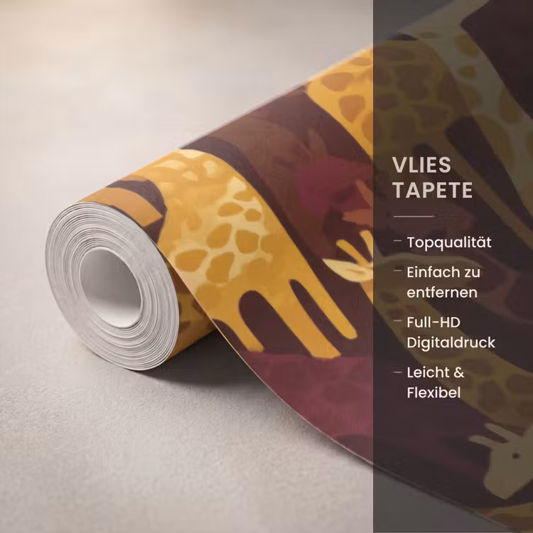 Tapete - Braun – Giraffen – Safari – Muster — 3