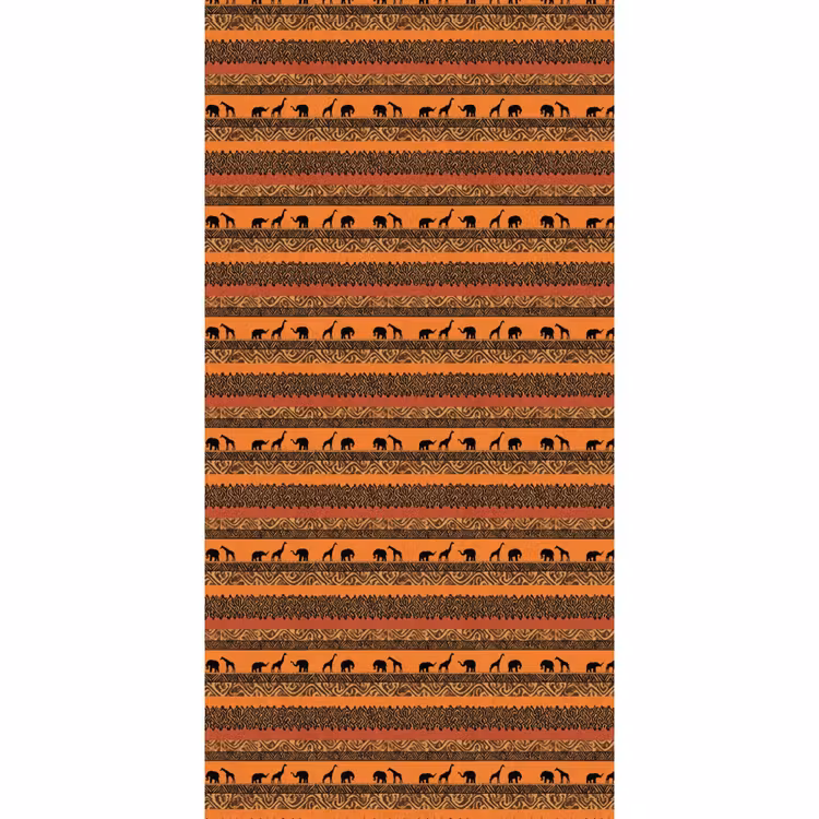 Tapete - Orange – Safari – Afrikaans – Tiere – Muster — 2