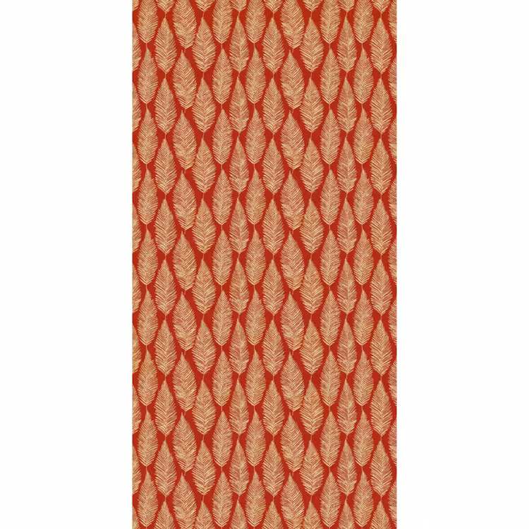Tapete - Rot – Botanisch – Farn – Muster — 2