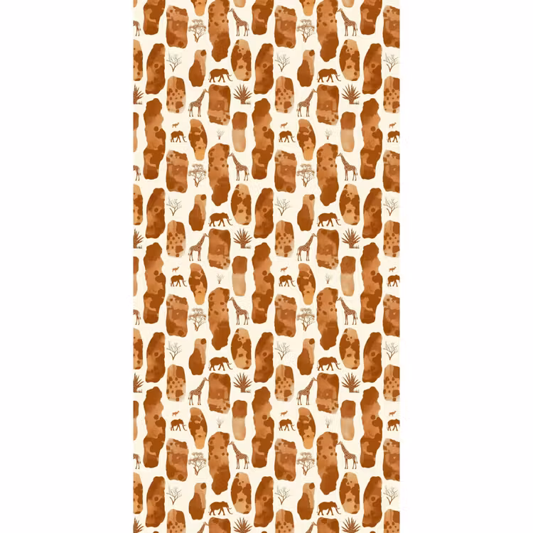 Tapete - Terrakotta – Safari – Tiere – Muster — 2