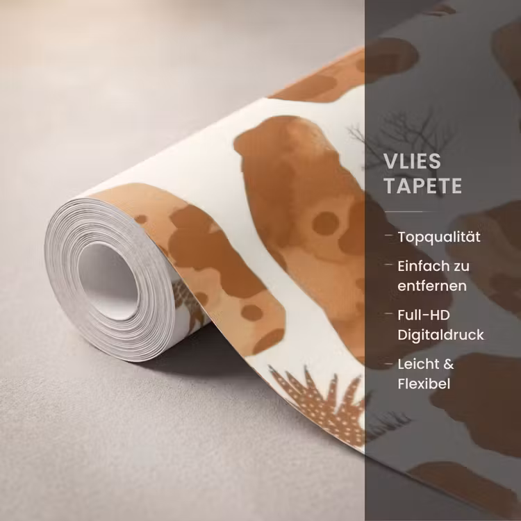 Tapete - Terrakotta – Safari – Tiere – Muster — 3