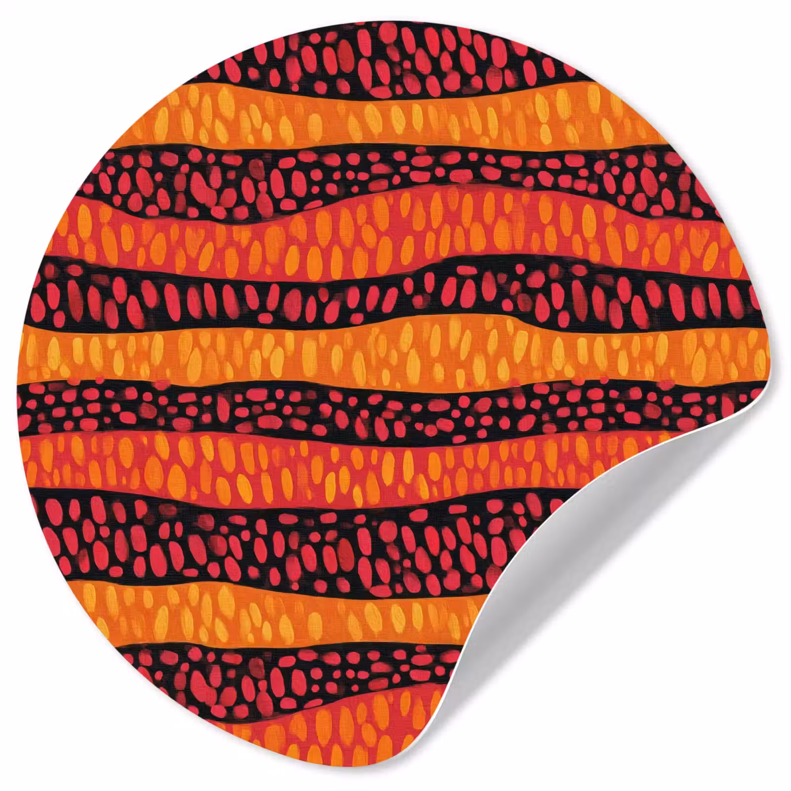 Runde Tapete - Orange – Rosa – Ausdrucksstark – Muster — 1