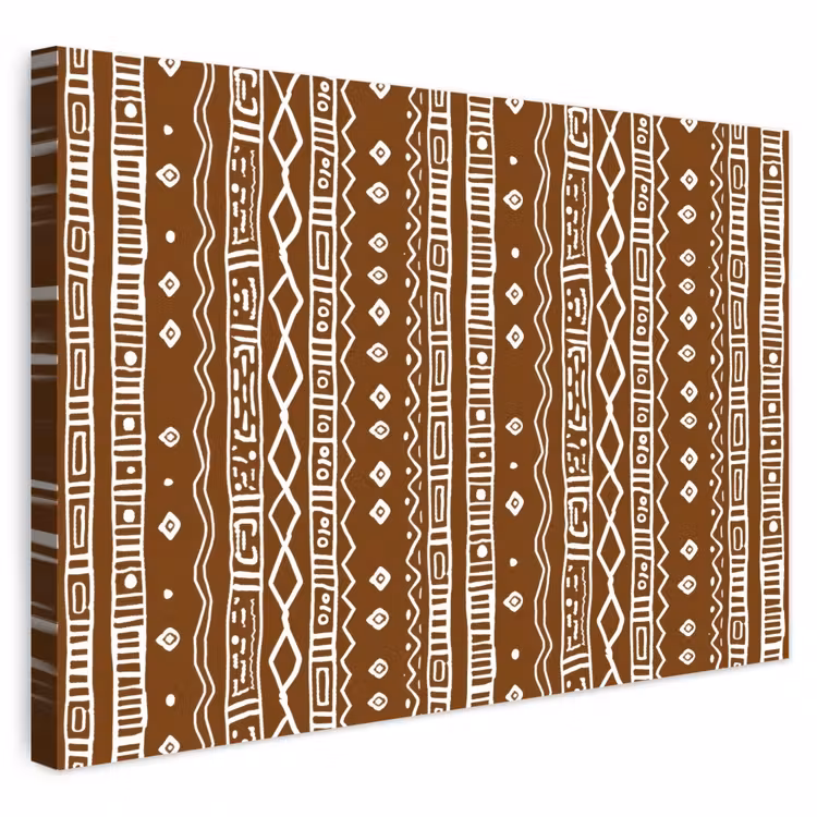 Outdoor Leinwand - Schokoladenbraun – Ethno – Tribal – Muster — 1