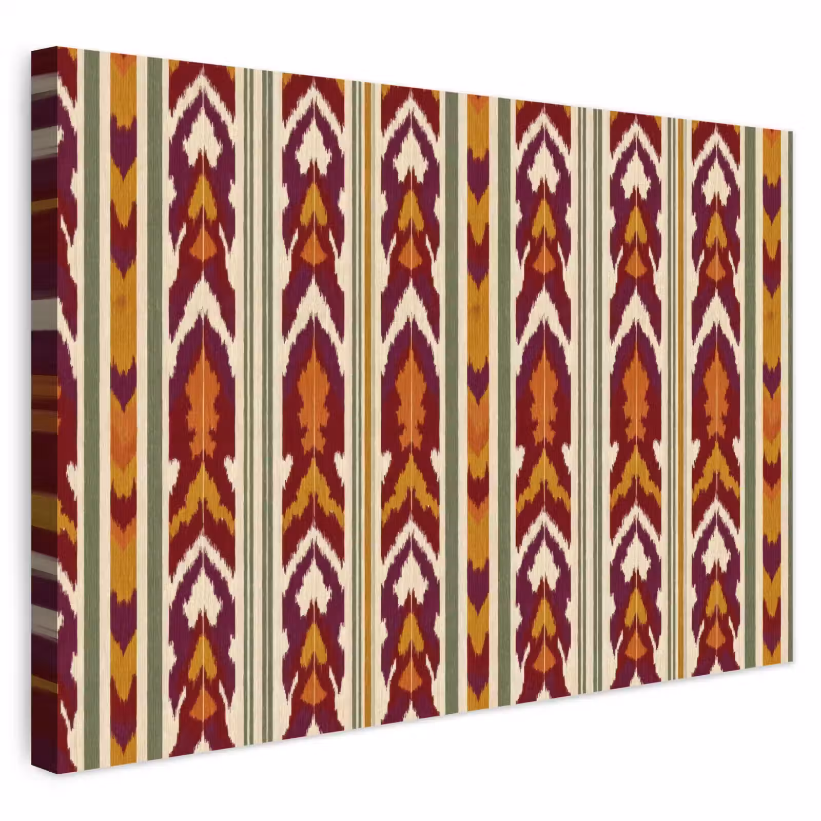 Outdoor Leinwand - Ikat – Bordeauxrot – Ethno – Muster — 1