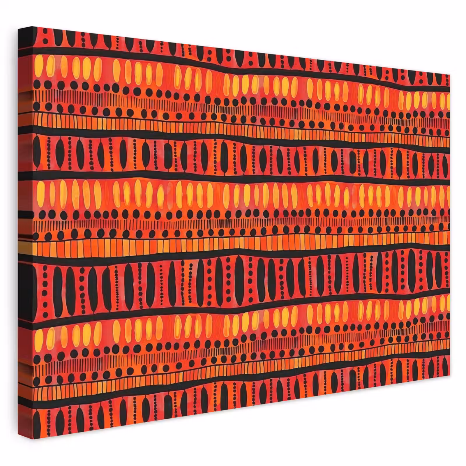 Outdoor Leinwand - Rot – Orange – Ethnisch – Ausdrucksstark – Muster — 1