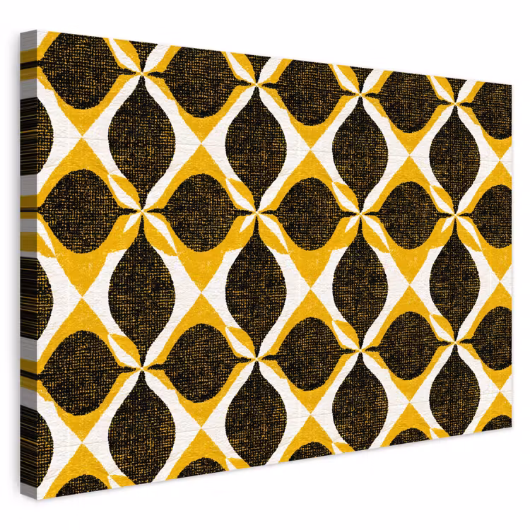 Outdoor Leinwand - Gelb – Schwarz – Geometrisch – Retro – Struktur — 1