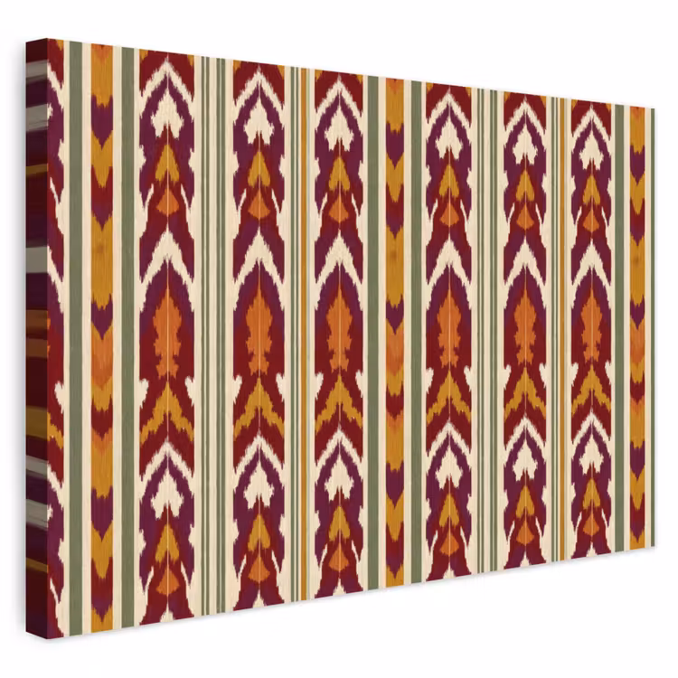 Outdoor Leinwand - Ikat – Bordeauxrot – Ethno – Muster — 1