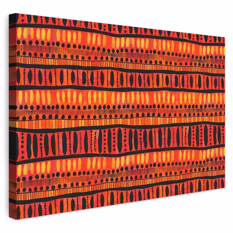 Outdoor Leinwand - Rot – Orange – Ethnisch – Ausdrucksstark – Muster — 1
