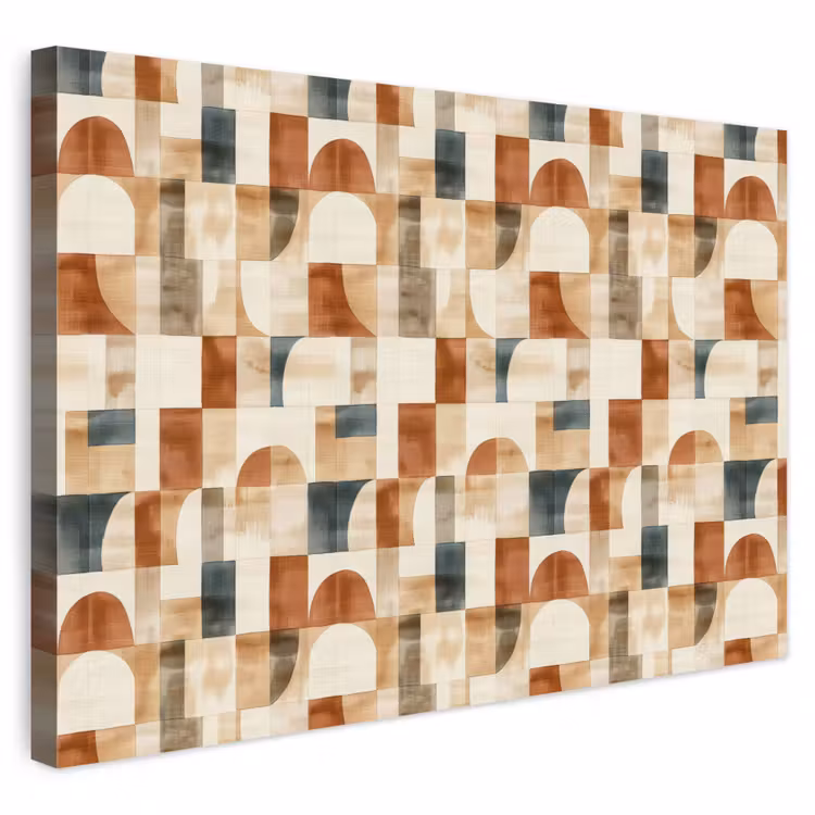 Outdoor Leinwand - Terrakotta – Geometrisch – Aquarell – Textur — 1