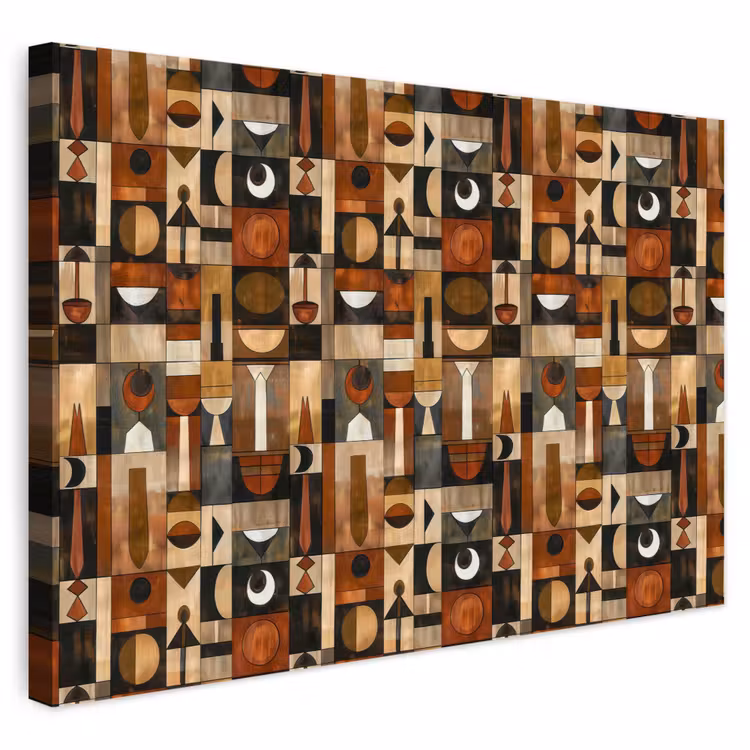 Outdoor Leinwand - Terrakotta – Geometrisch – Mid-Century – Muster — 1