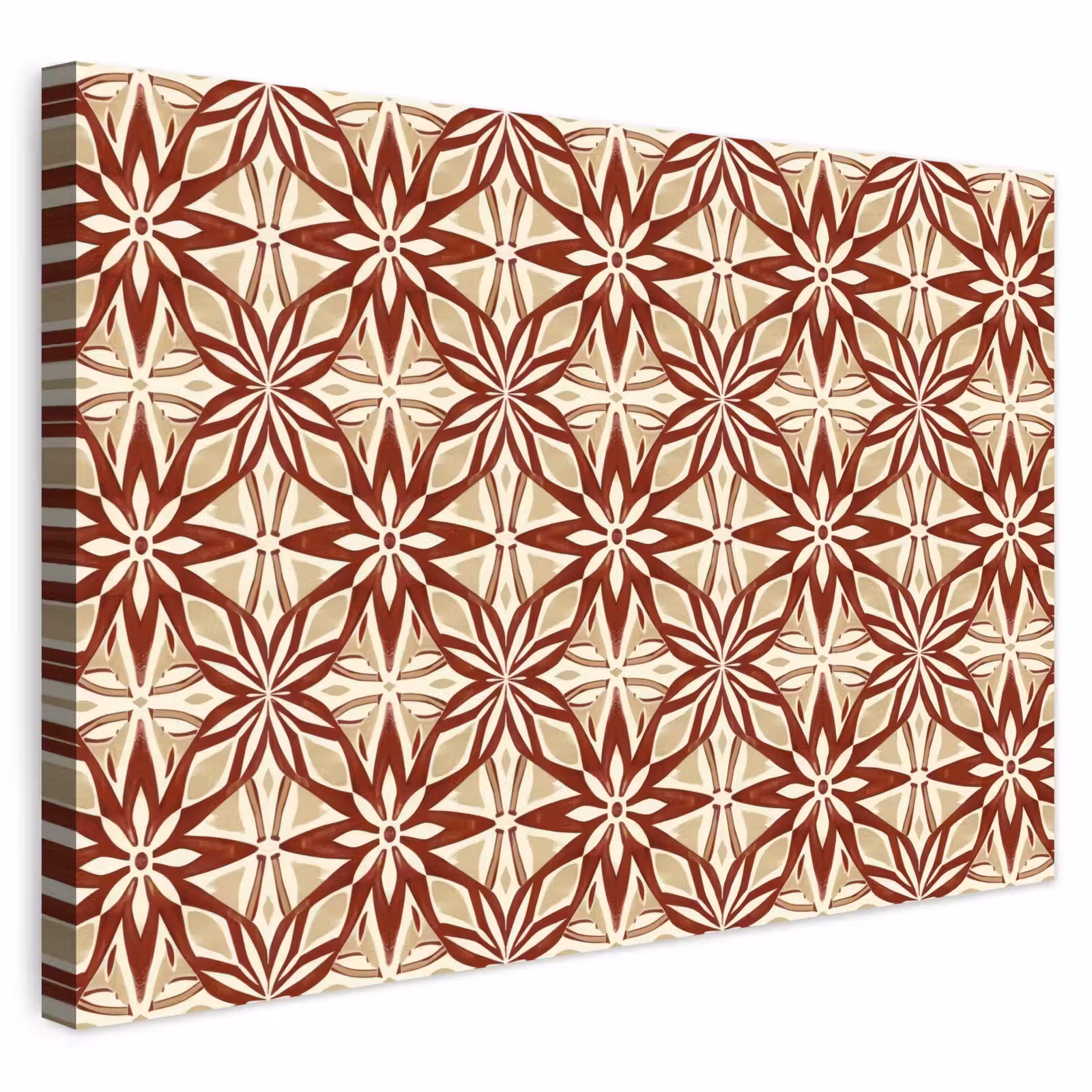 Outdoor Leinwand - Bordeauxrot – Geometrisch – Fliese – Muster — 1