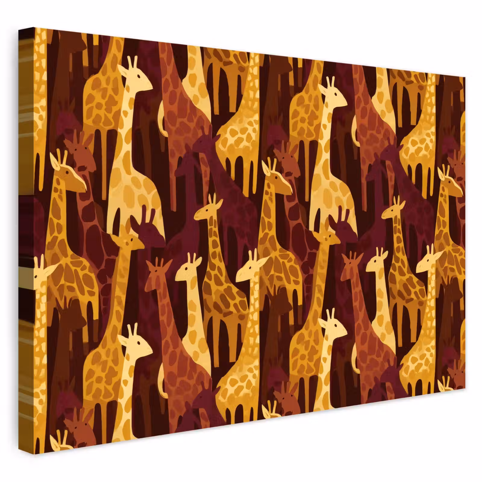 Outdoor Leinwand - Braun – Giraffen – Safari – Muster — 1