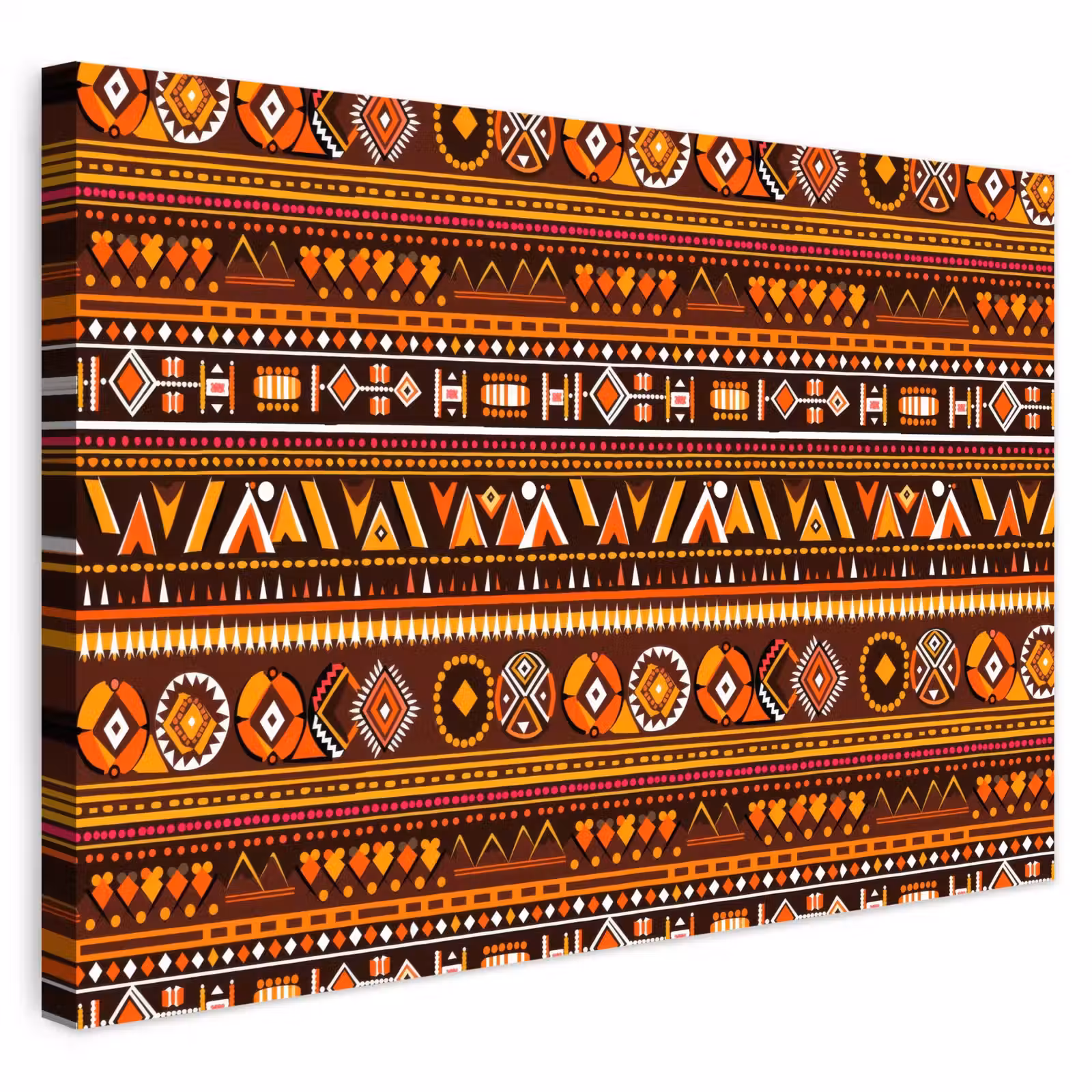 Outdoor Leinwand - Orange – Ethnisch – Tribal – Geometrisch – Muster — 1