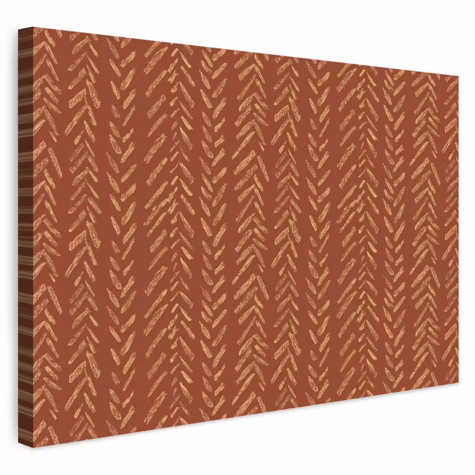 Outdoor Leinwand - Terrakotta – Fischgrätmuster – Handgefertigt – Muster — 1