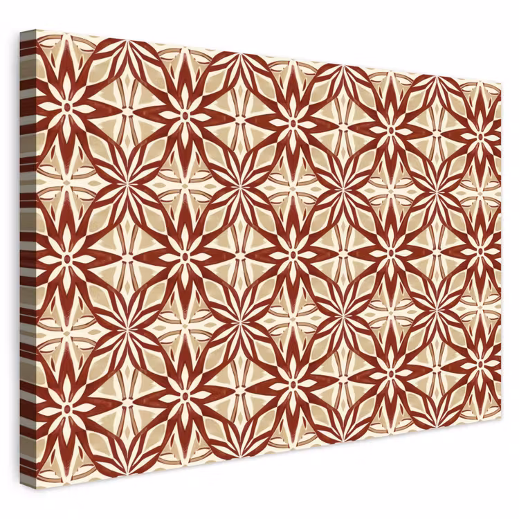 Outdoor Leinwand - Bordeauxrot – Geometrisch – Fliese – Muster — 1