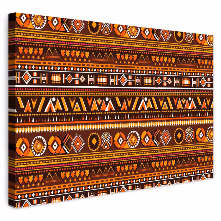 Outdoor Leinwand - Orange – Ethnisch – Tribal – Geometrisch – Muster — 1