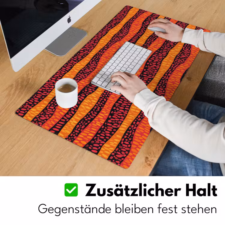 Schreibtischunterlage - Orange – Rosa – Ausdrucksstark – Muster — 3