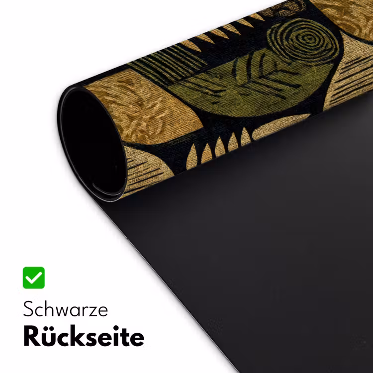 Schreibtischunterlage - Schwarz – Ockergelb – Botanisch – Textur — 2